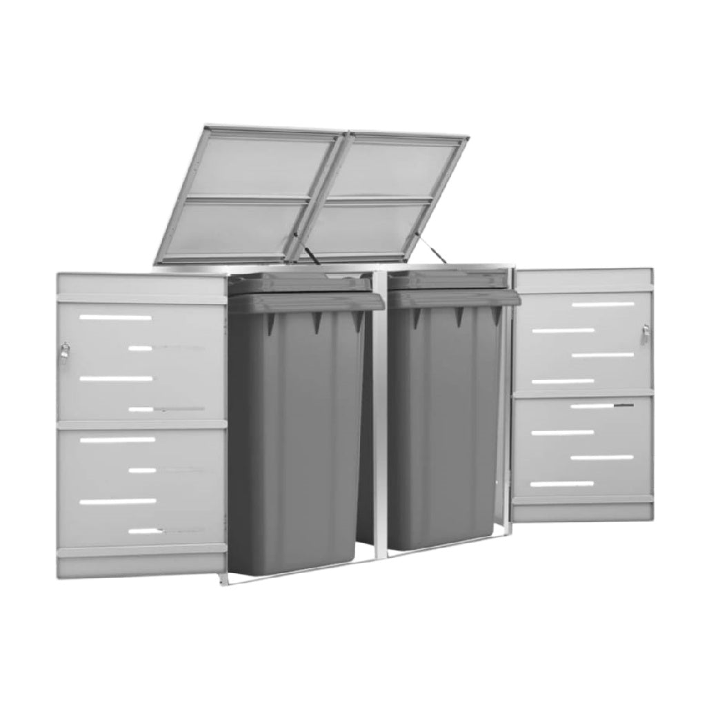 ゴミ箱収納キャビネット アウトドア用 プラスチックと金属製 - 100 x 50 x 90